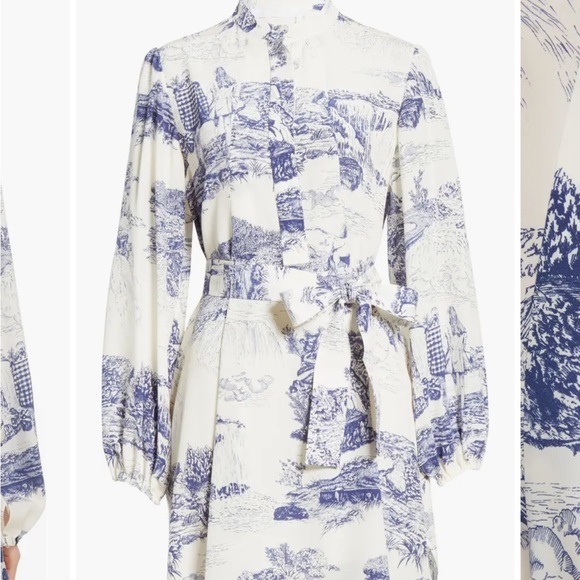 Chloe Toile Longsleeve Silk Minidress - Picture 14 of 16